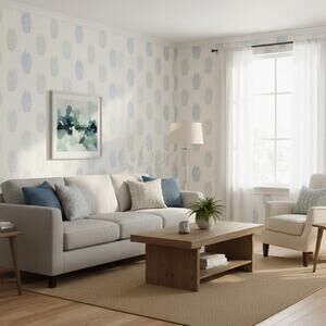 NWT Jane Churchill Fairhaven Wallpaper Ferndown Blue J104W-05